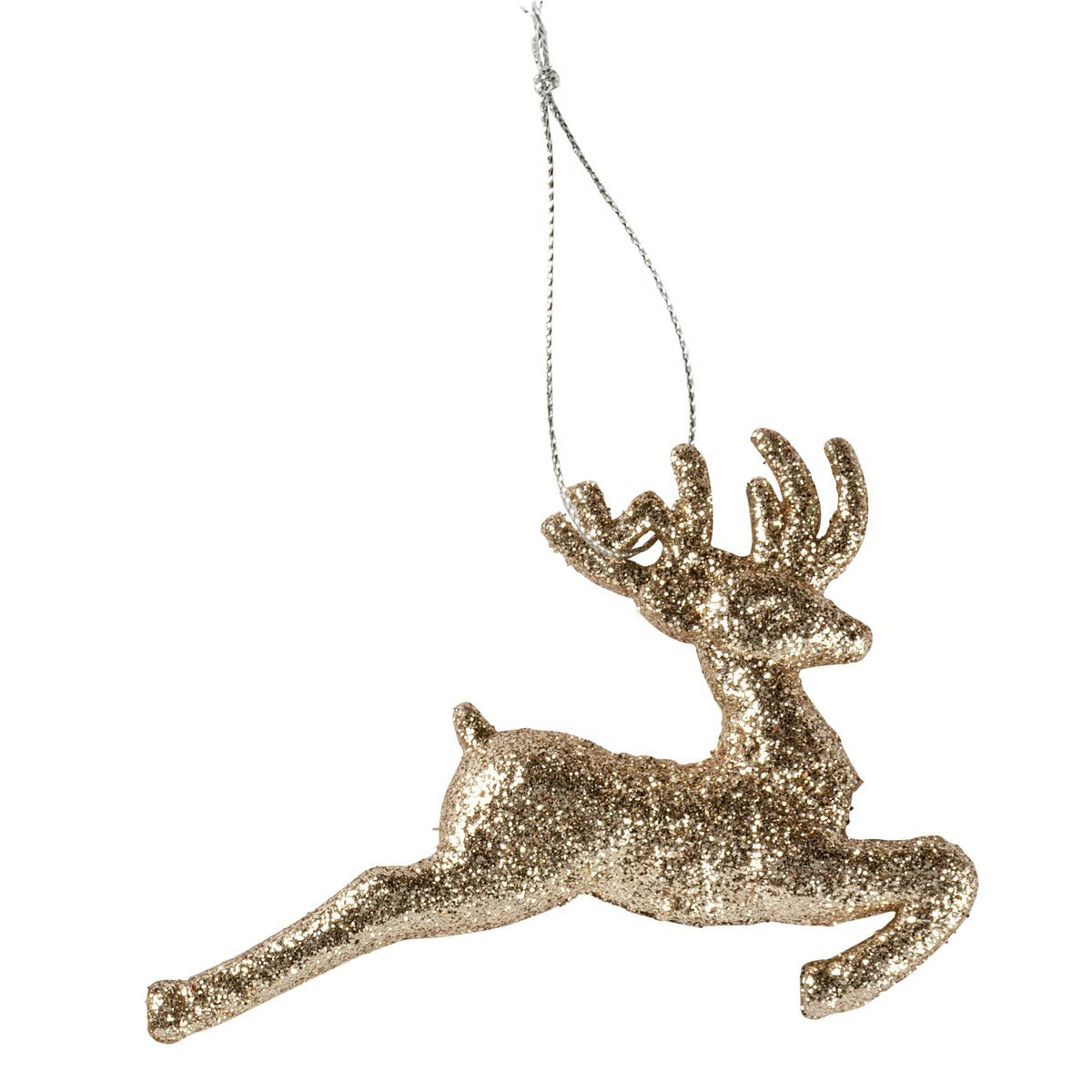 Deer Running Glitter Ornament
