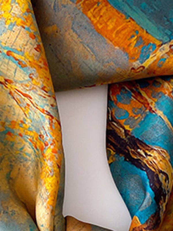 Leisure Fashion Square Printed Scarf: YELLOW / One_size