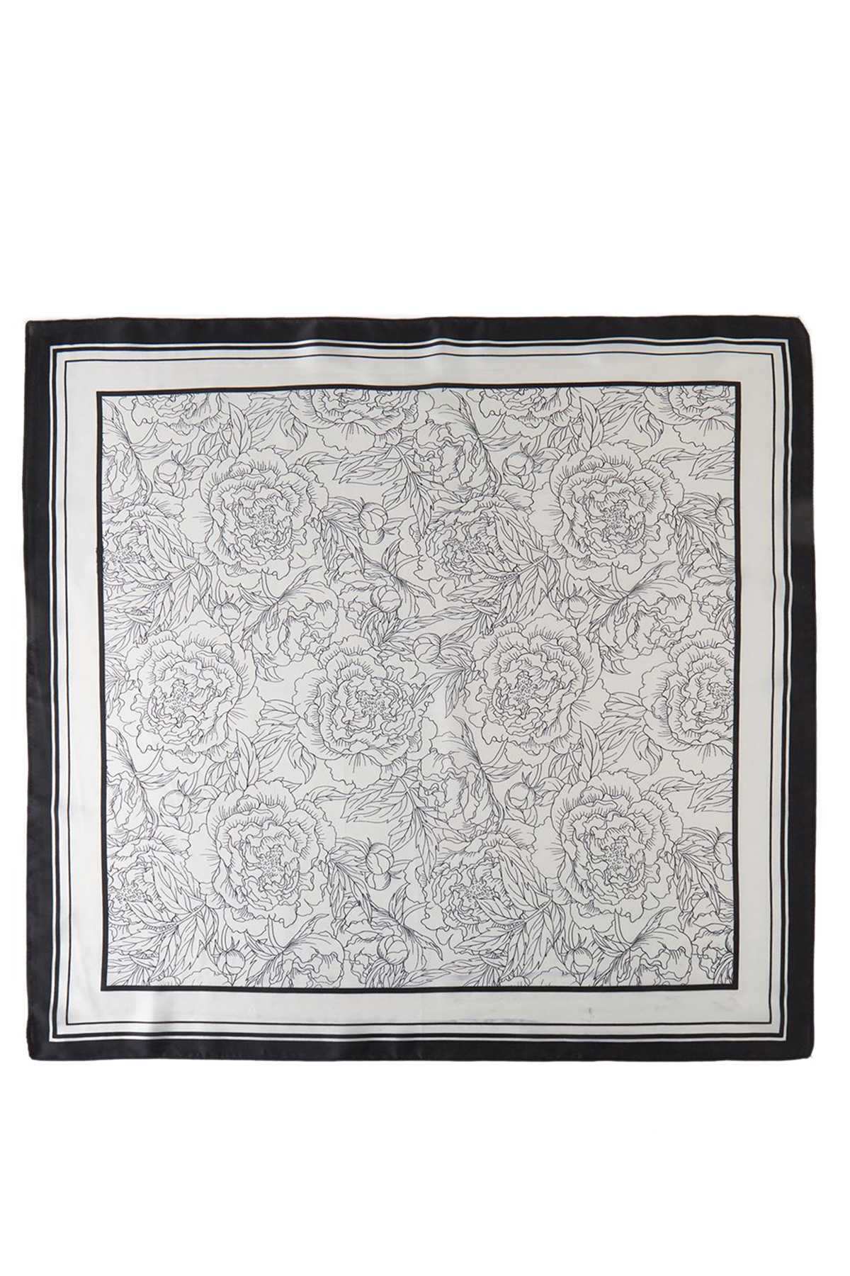 FLORAL PRINT SQUARE SCARF BS0053: Yellow