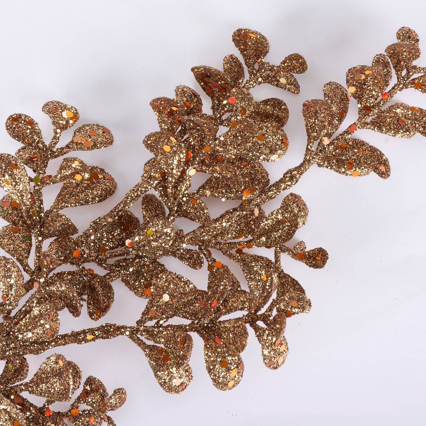 Bronze Glitter Floral Pick