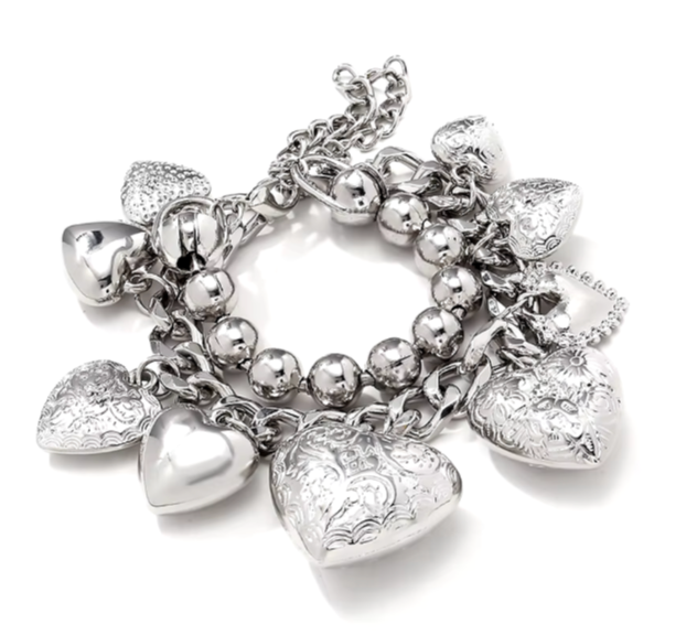 Loves all Around- Charm Chain Bracelet 14K Silver