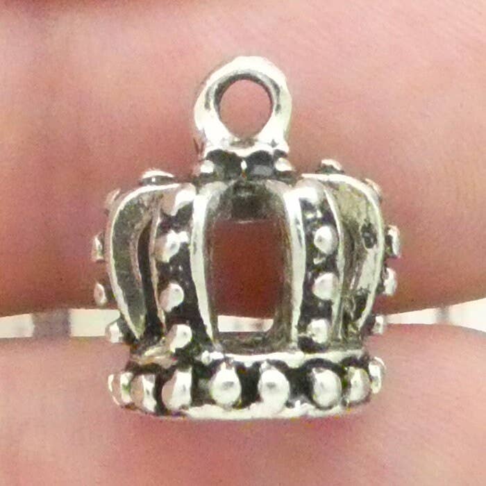 2 Crown Charm Silver 16x13mm by TIJC SP0363