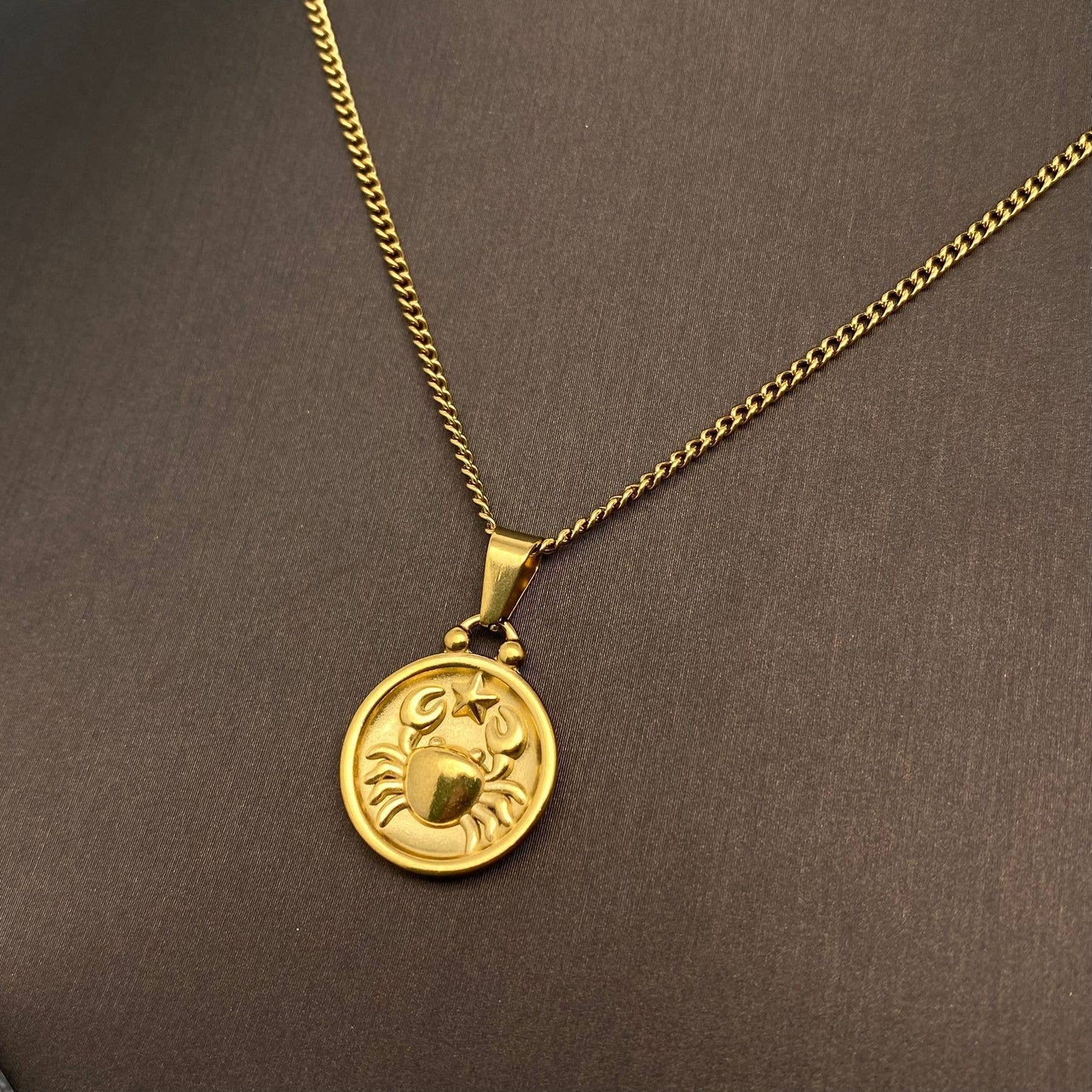 Zodiac 12 Constellation 18K Gold Plated SS Necklace - FGS