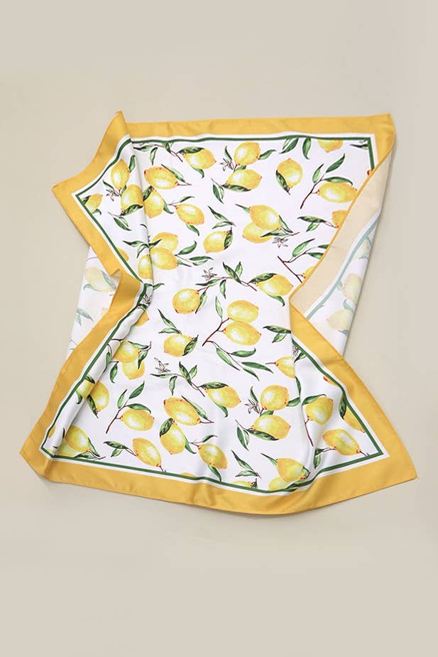 LEMON SILKY FEEL BANDANA SCARF | LEMON