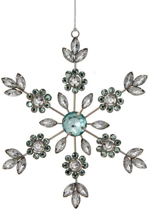 Blue- Crystal Jeweled Snowflake Ornament, 7.5-Inch,
