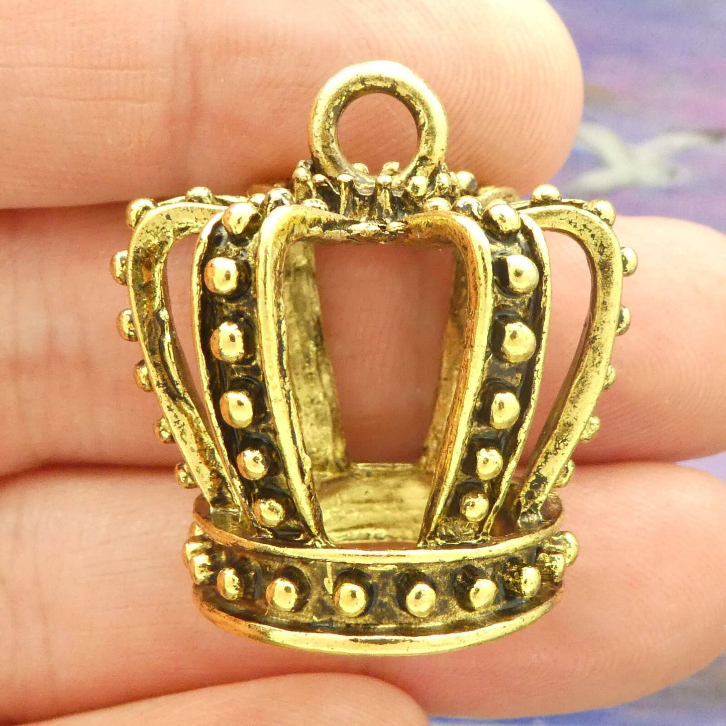 Gold Crown Charm/Pendant for Jewelry Making by TIJC