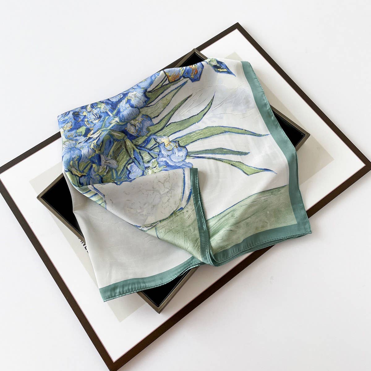 Letter Print Satin Square Scarf for Women_CWASC0810: TYPE18 / (OS) 2