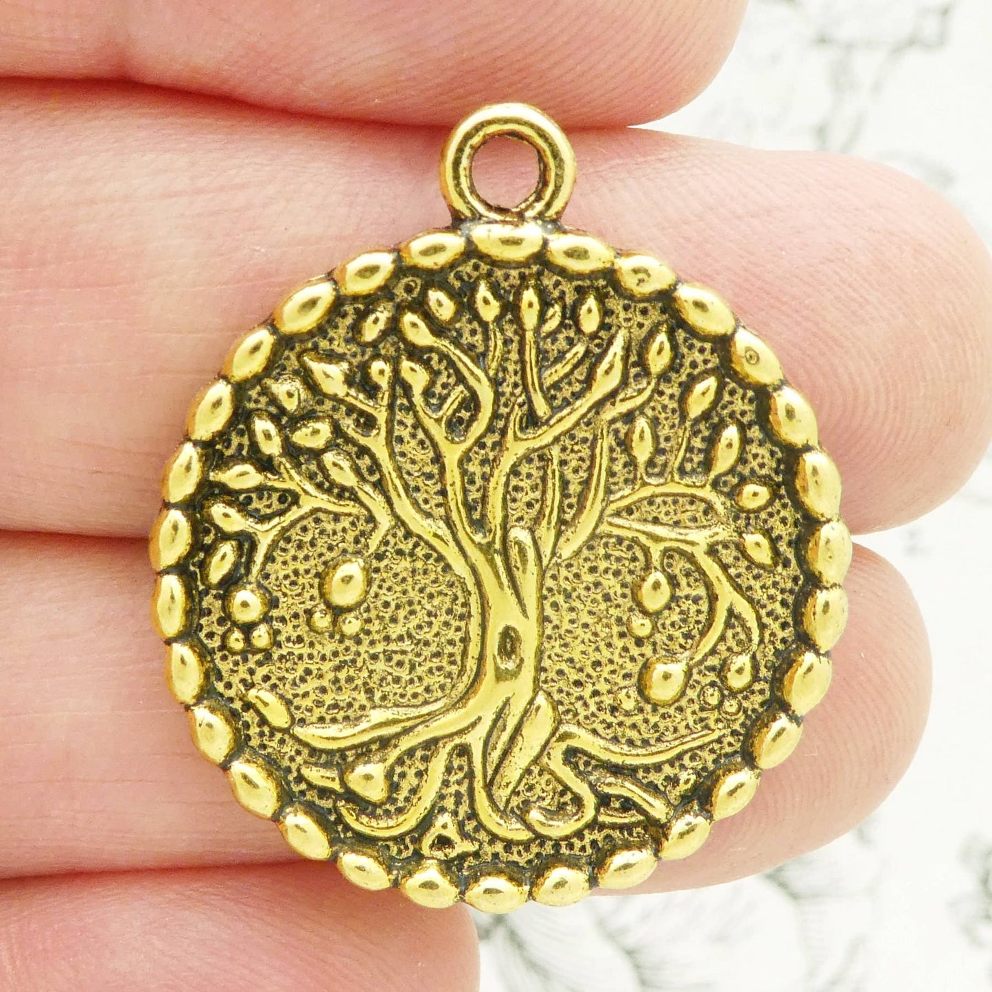 2 Tree of Life Charm Pendant Gold by TIJC SP2069