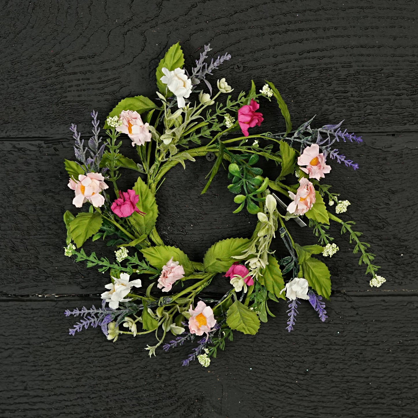 Pink Cream Daisy with Mix Leaves-3.5in(10) Ring
