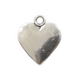6 Puffy Heart Charm Silver by TIJC SP0214
