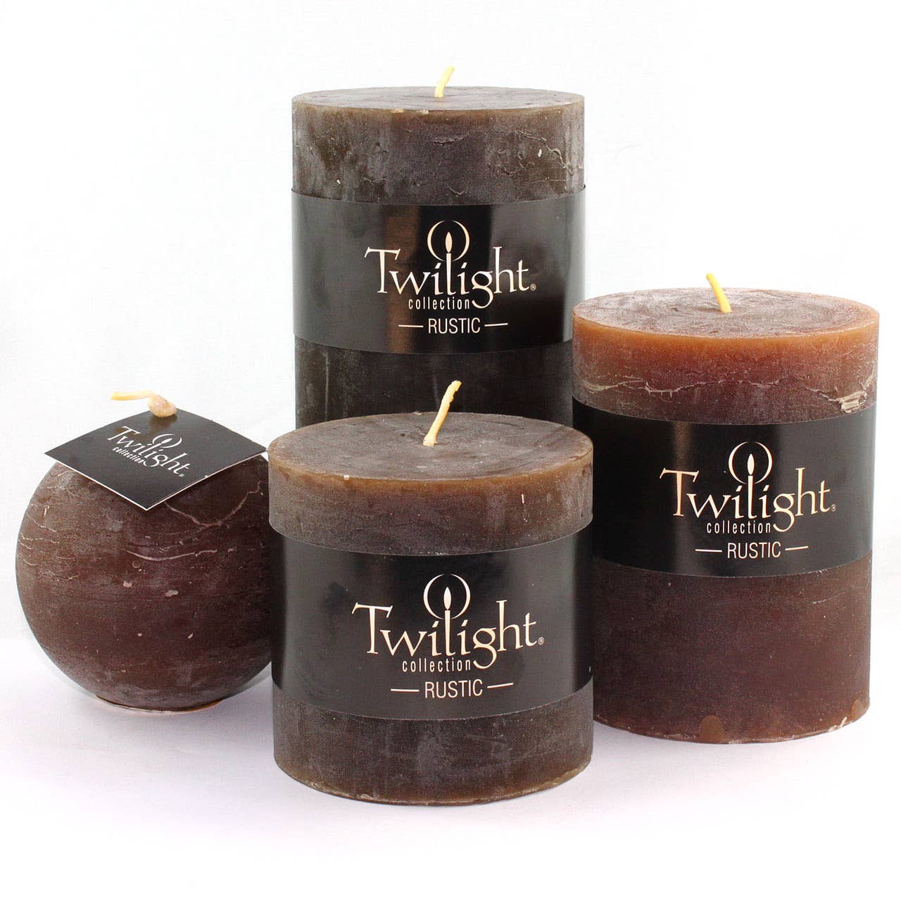 Mocha Rustic Pillar Candles | 3 Inch