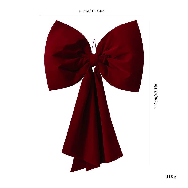 Extra Large Christmas Tree Topper Bow Decor: XL_Burgundy / L