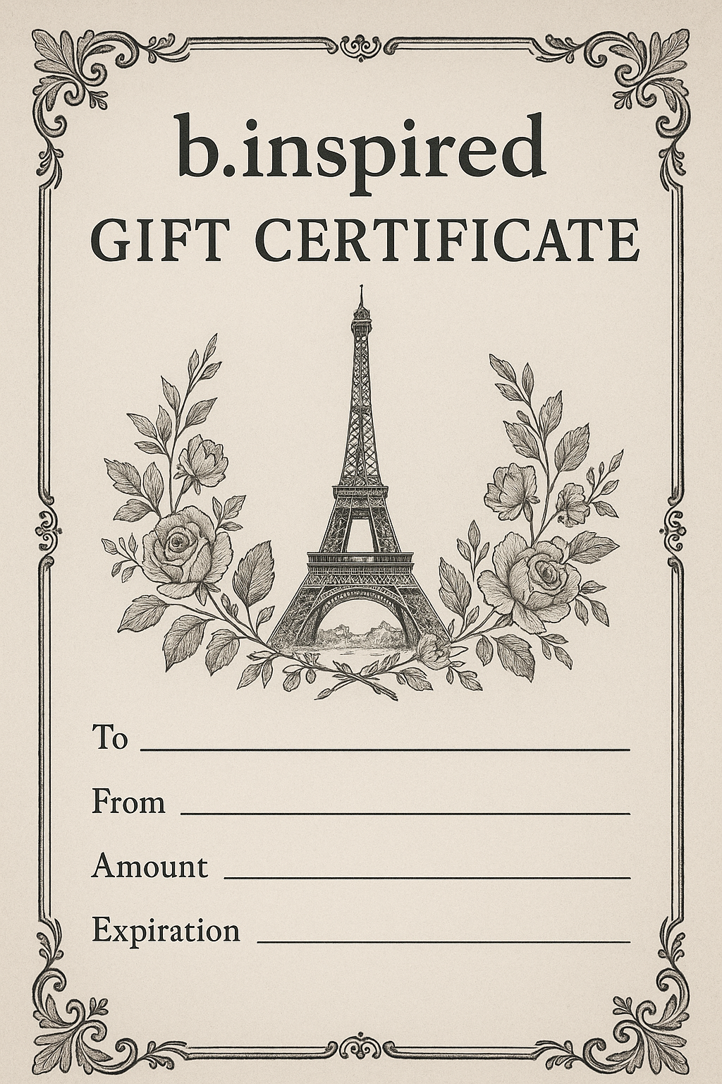 b.Inspired Gift Certificate