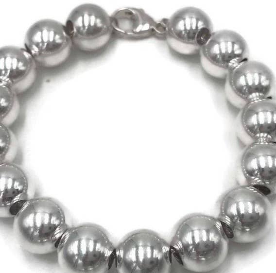 Ball and Bead Bracelet- Lobster claw clasp Steel