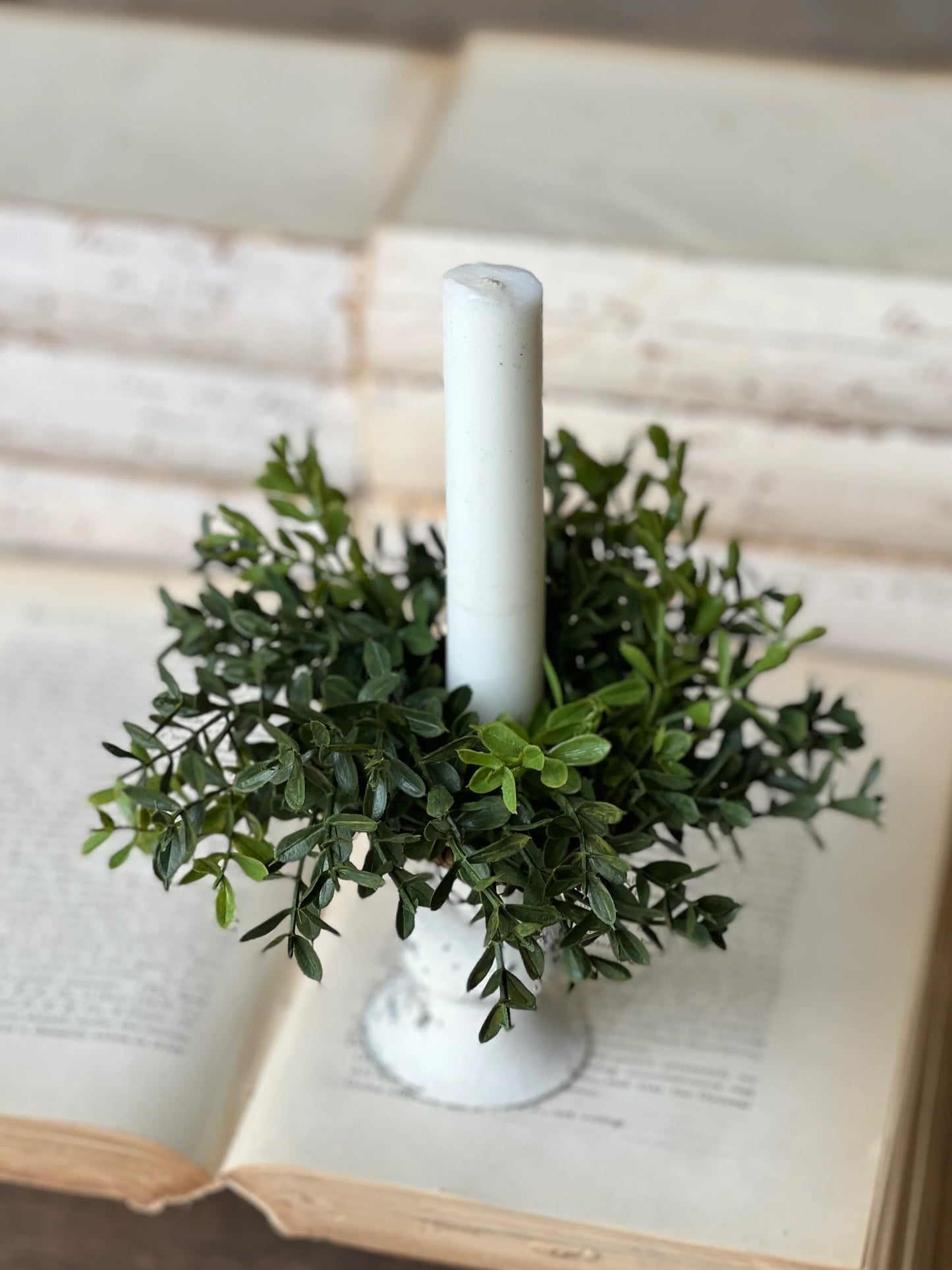 boxwood candle ring