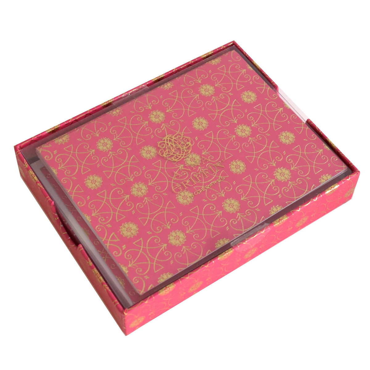 Pink Solid Folded Note Cards