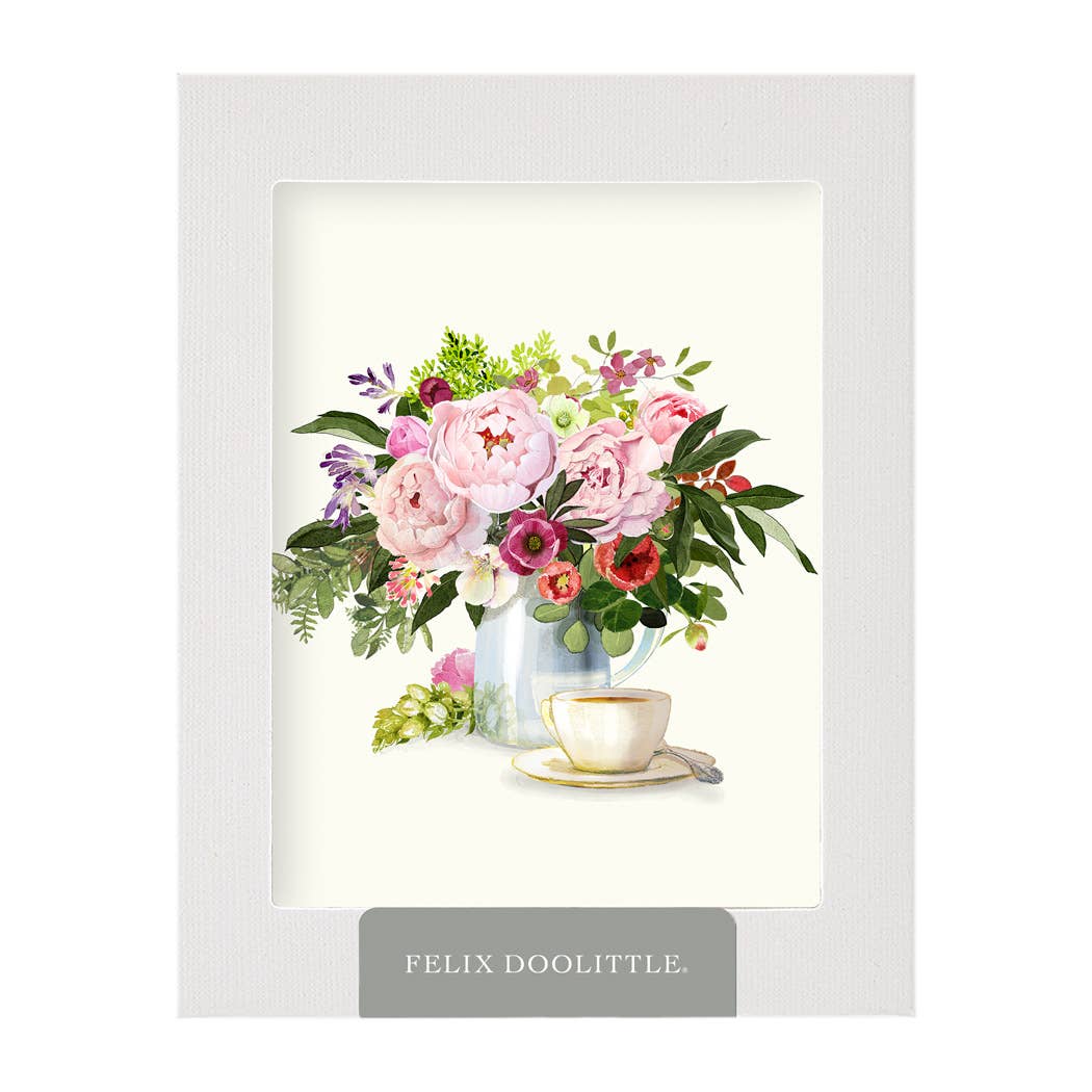 Tea with Flowers - Flower Garden Greeting Card: Occasion Card
