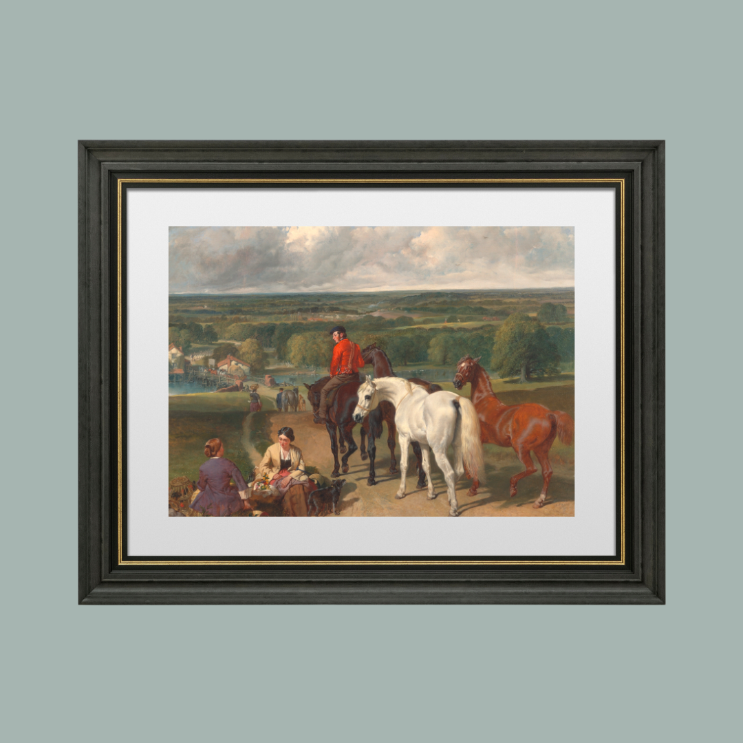 Exercising the Royal Horses Antique Art Print