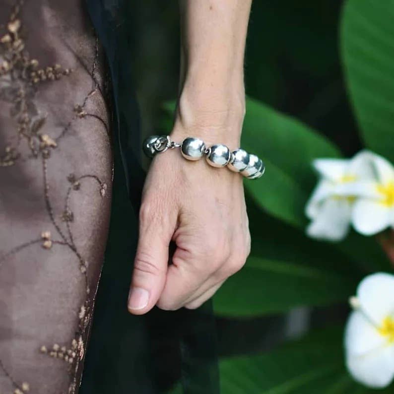 Ball and Bead Bracelet- Lobster claw clasp Steel