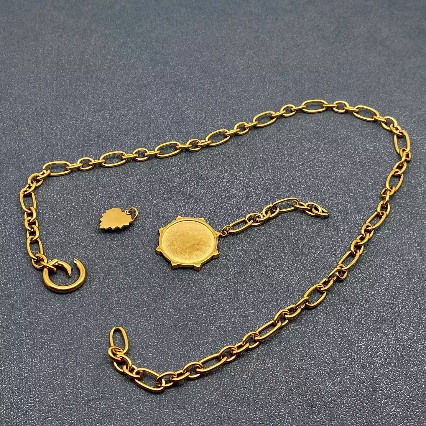 Sun & Heart Charm 18K Gold Plated S.Steel Y-neck Chain - FGS