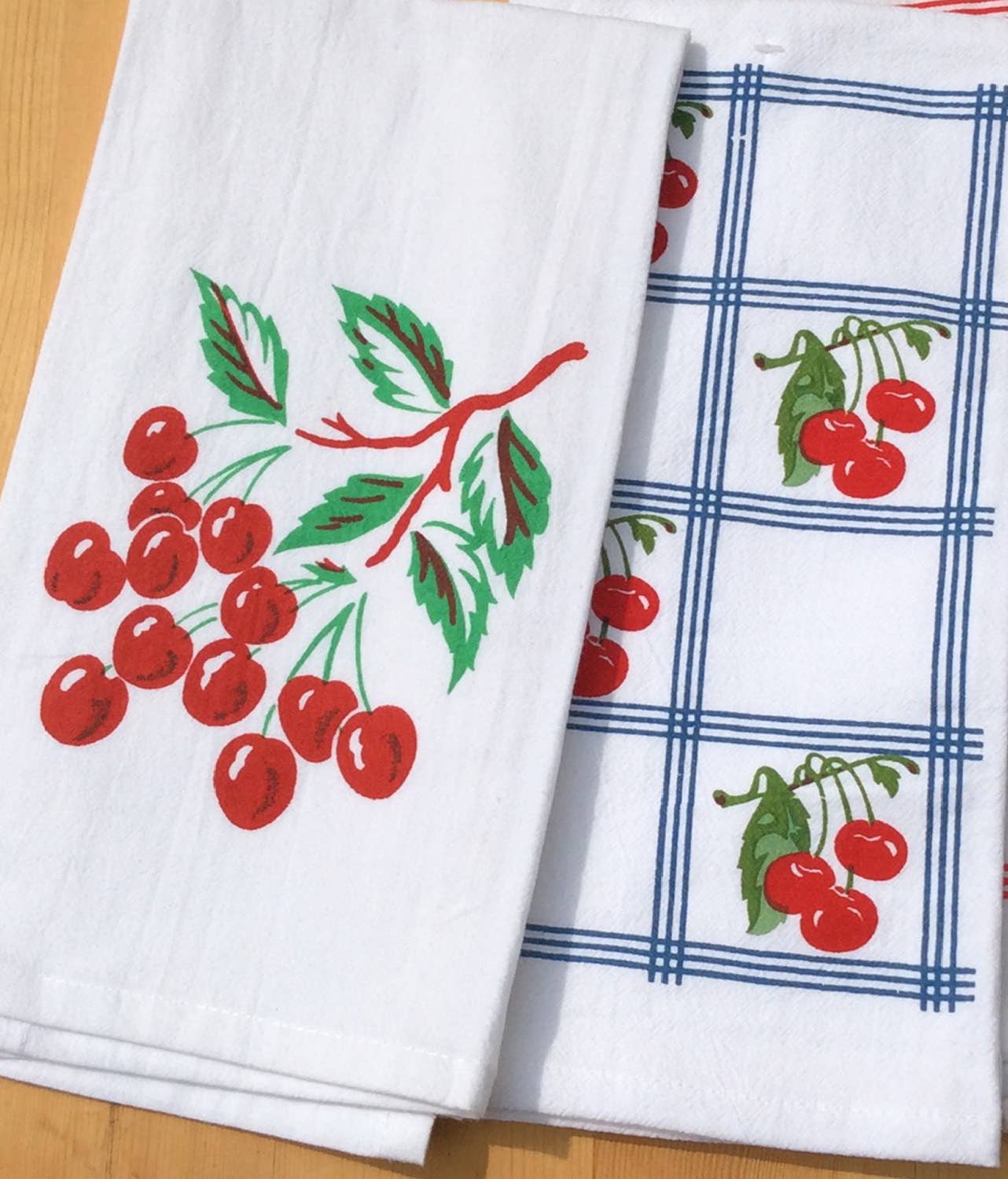 Cherry Tile Retro Flour Sack Kitchen Towel