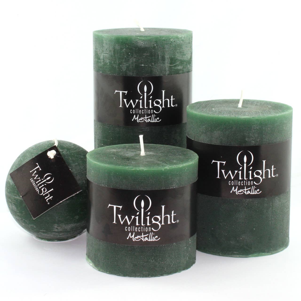Forest Green Rustic Pillar Candles | 3 Inch