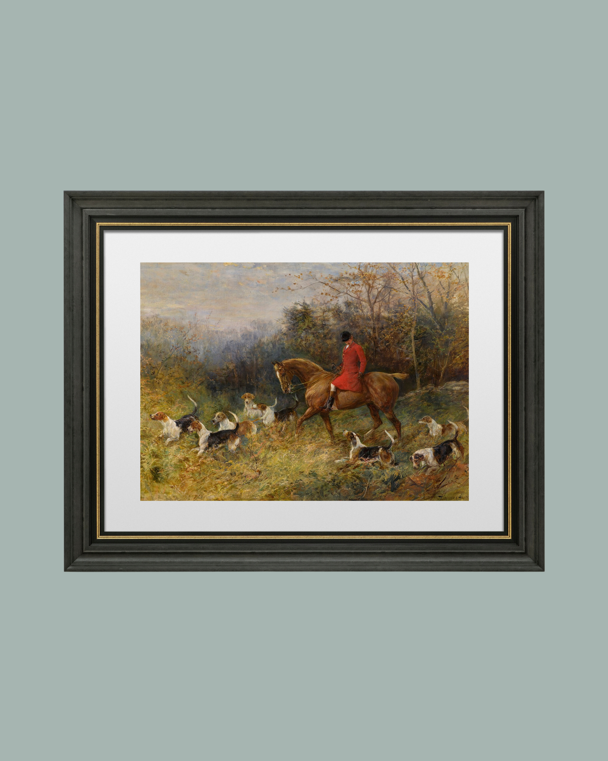 The Draw of the Hounds Antique Art Print: 8x10