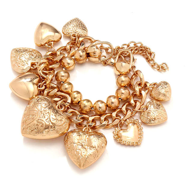 Loves all Around- Charm Chain Bracelet 14K Silver