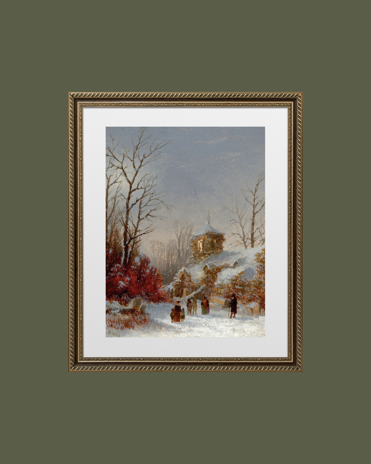 Christmas Service Antique Art Print