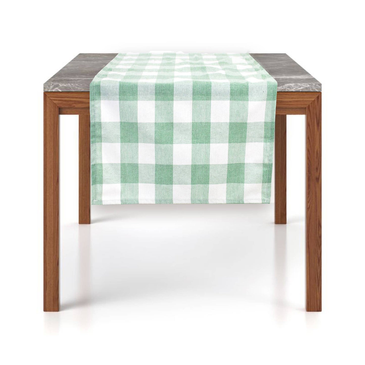 Green-White Buffalo Plaid Thin Soft Table Runner