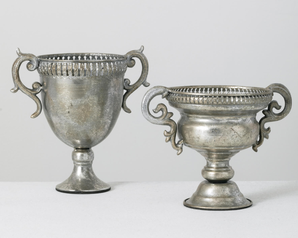 Aged-Silver Urn