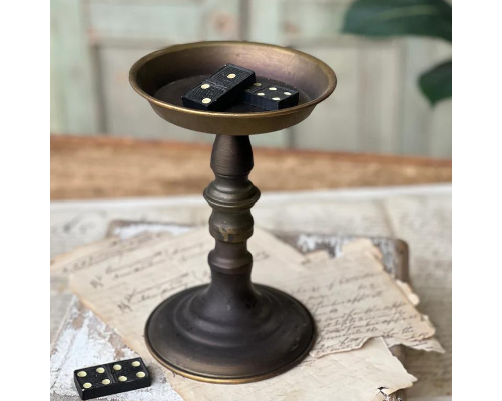 Antique Brass Pillar Holder