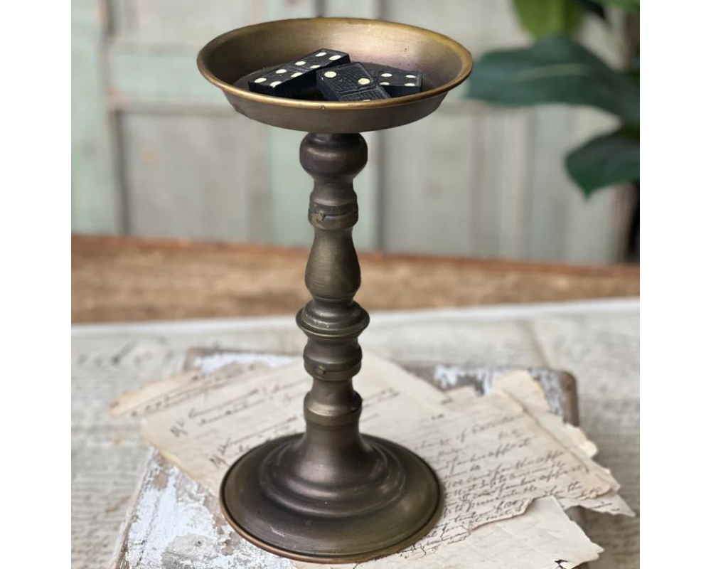 Antique Brass Pillar Holder