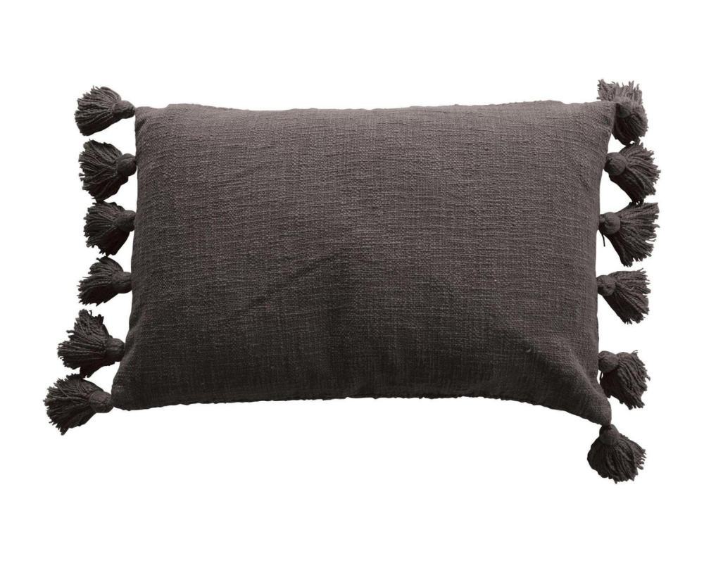 Lumbar Pillow w/ Tassels | Iron
