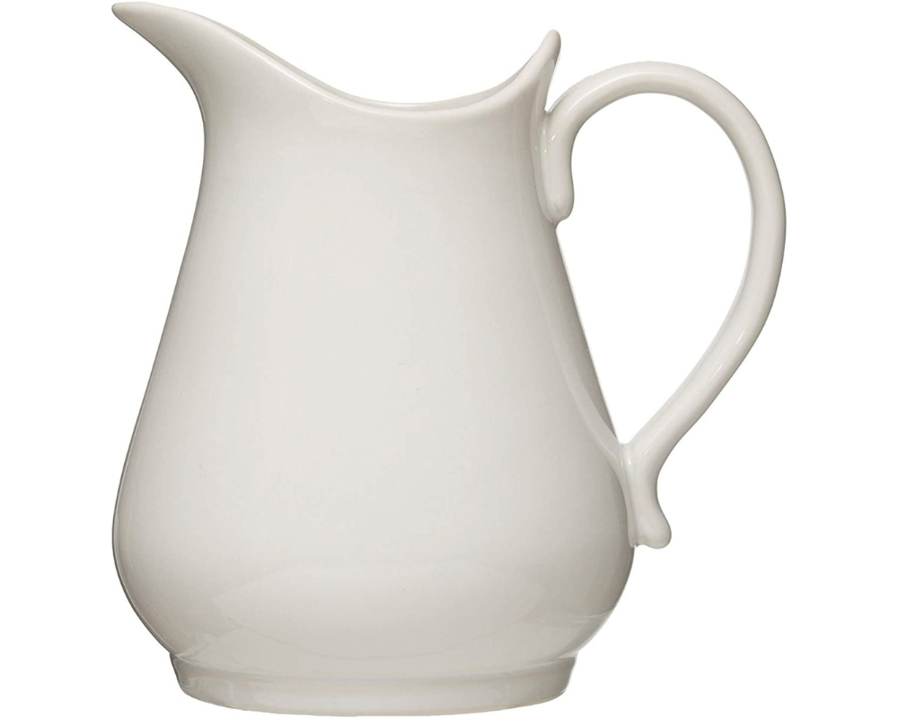 White Stoneware Pitcher