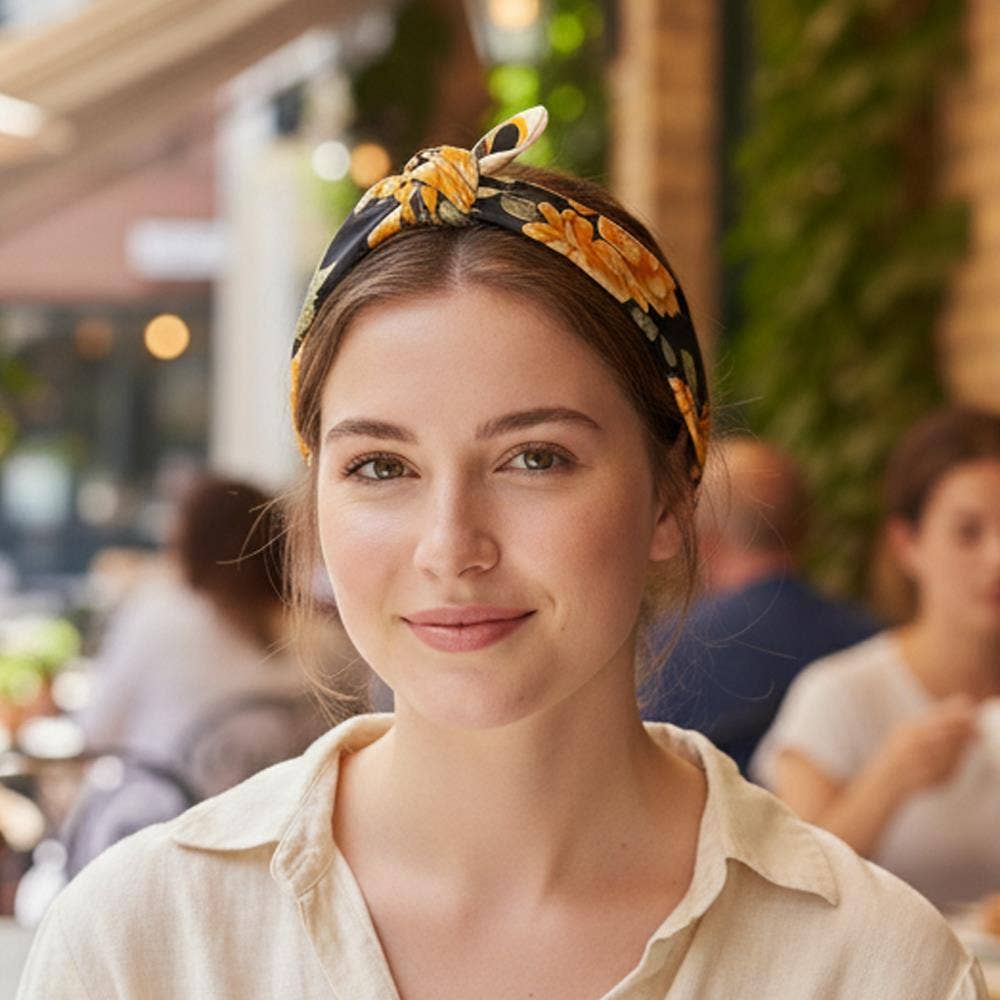 Bright Rose Garden Silky Bandana Square Neck Scarf BS-0118: TP