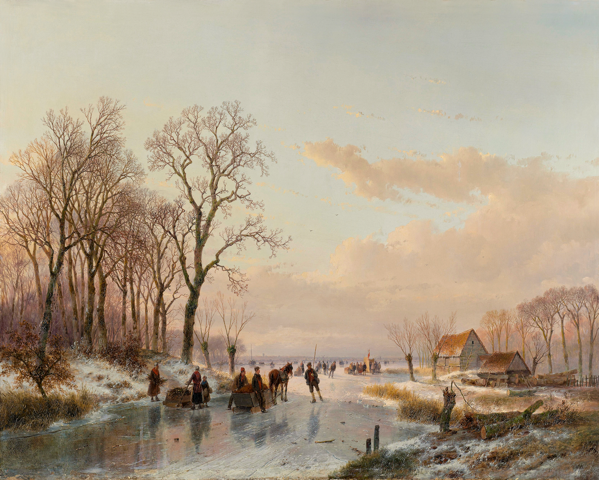 A Frozen River Antique Art Print: 8x10