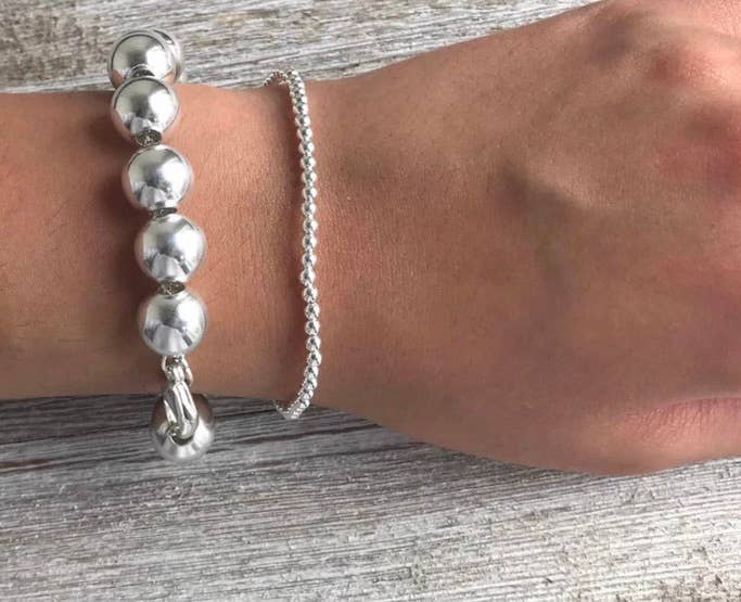 Ball and Bead Bracelet- Lobster claw clasp Steel