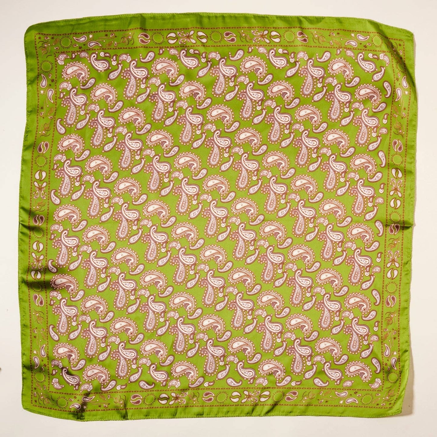 Elegant Paisley Soft Scarf | Timeless Silk-Feel Polyester Bandana: Camel / One