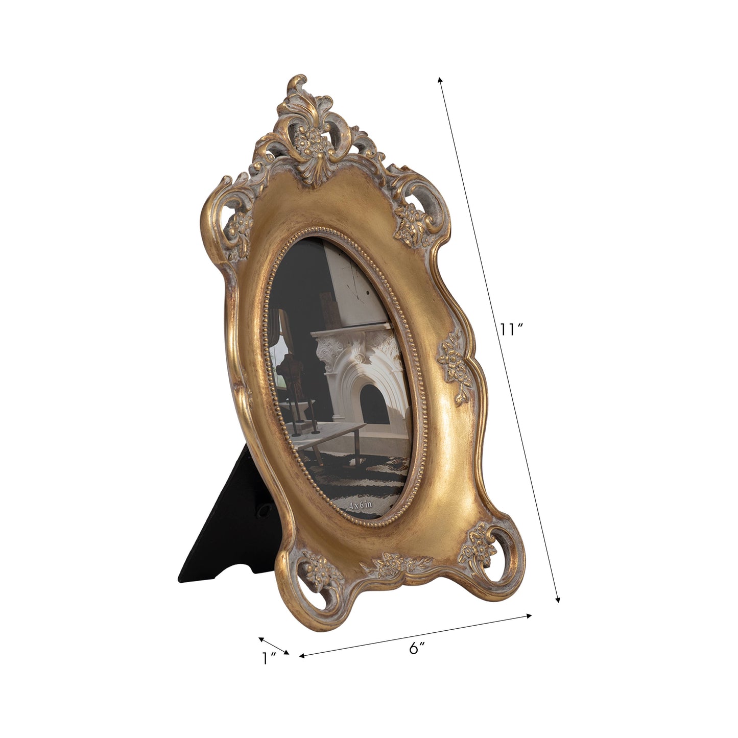 Gold Baroque Crown Oval Photo Frame
