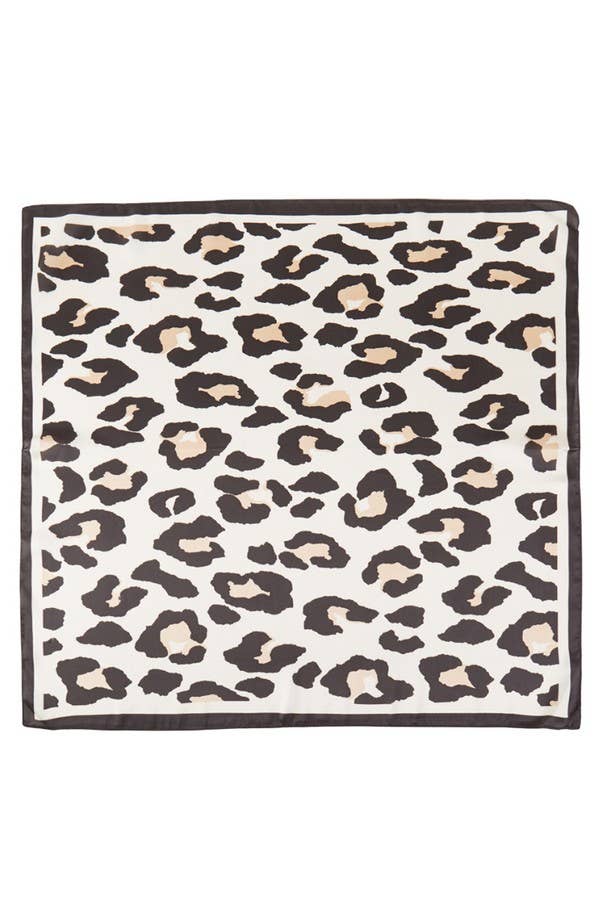 LEOPARD PATTERN BANDANA SILKY NECK SCARF: Brown