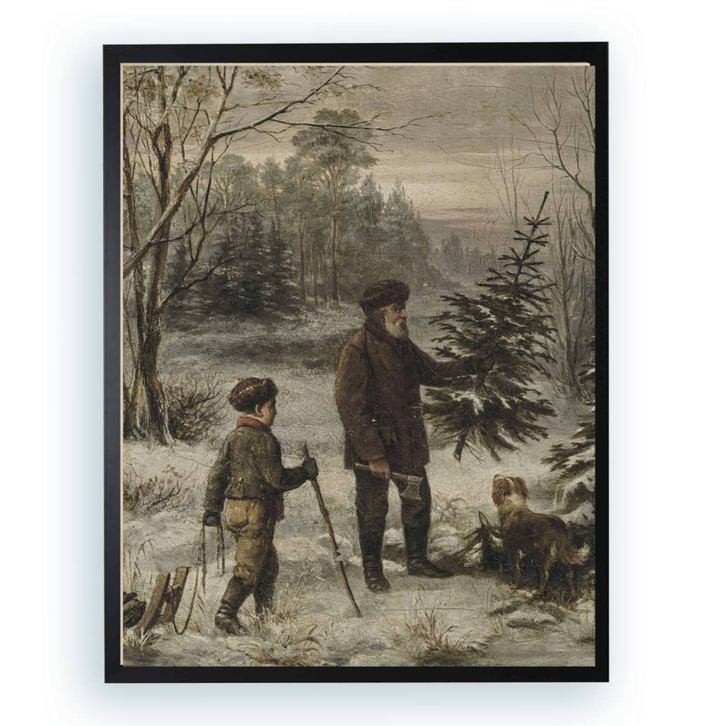 Christmas scene cutting Christmas tree: 8" X 10"