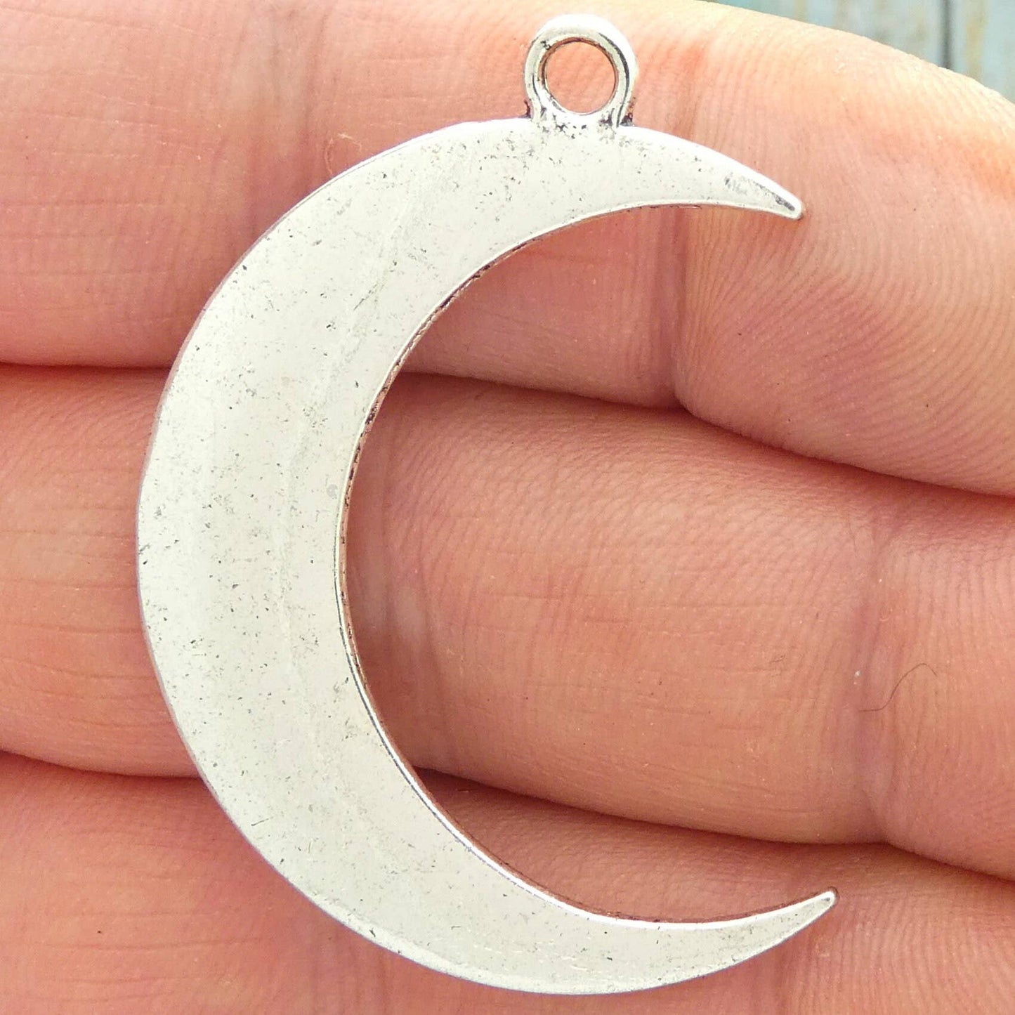 3 Silver Crescent Moon Charm Pendant by TIJC SP1290