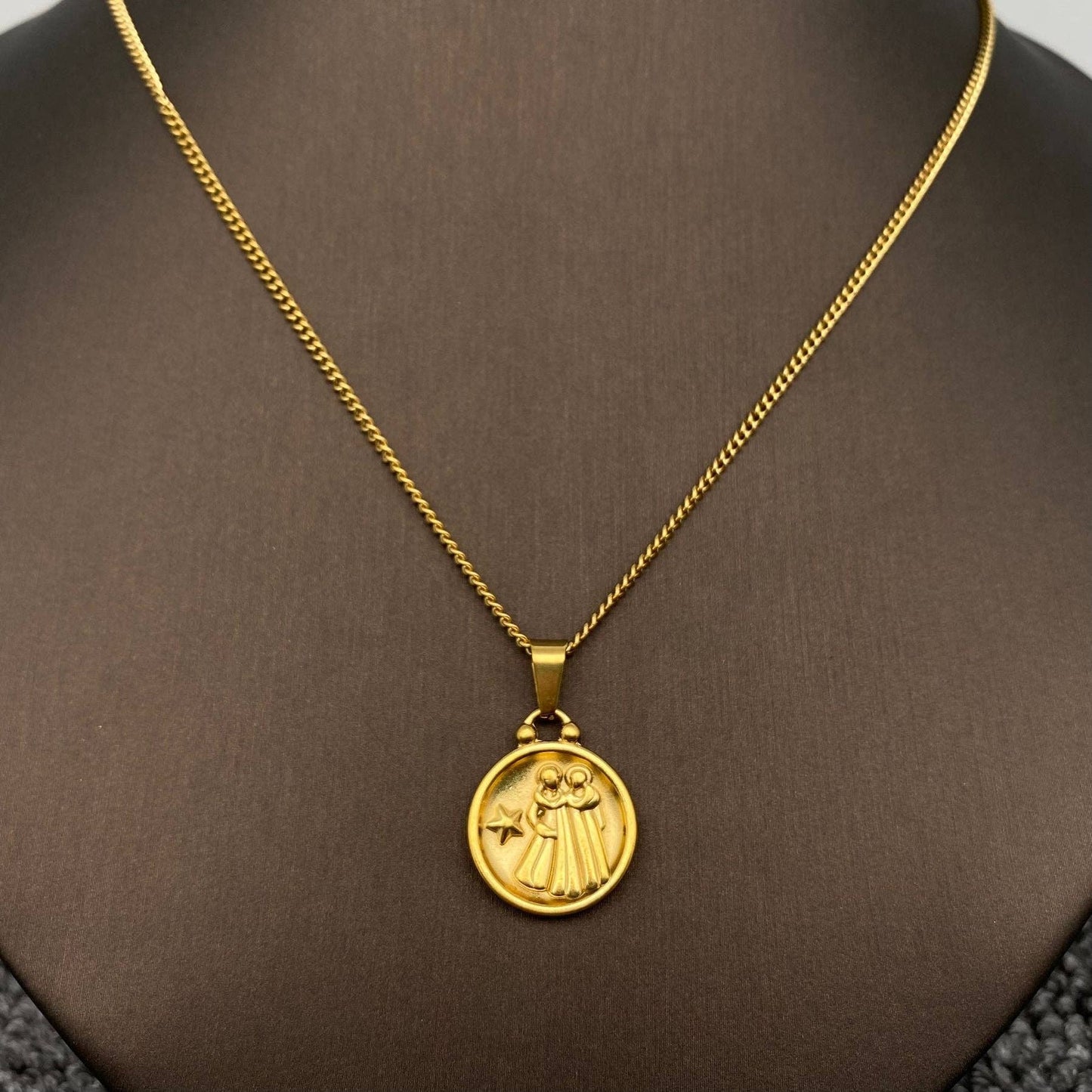 Zodiac 12 Constellation 18K Gold Plated SS Necklace - FGS