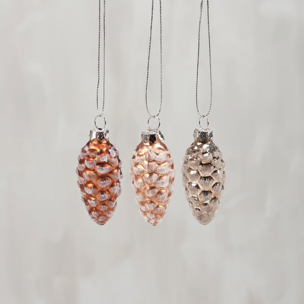 Glass Pinecone Ornaments