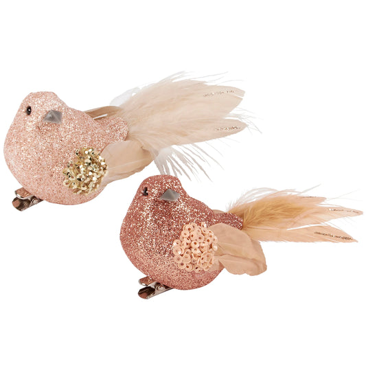 pink bird ornaments