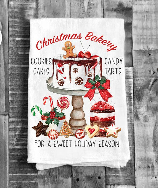 Christmas Bakery Holiday Season Flour Sack Tea Towel