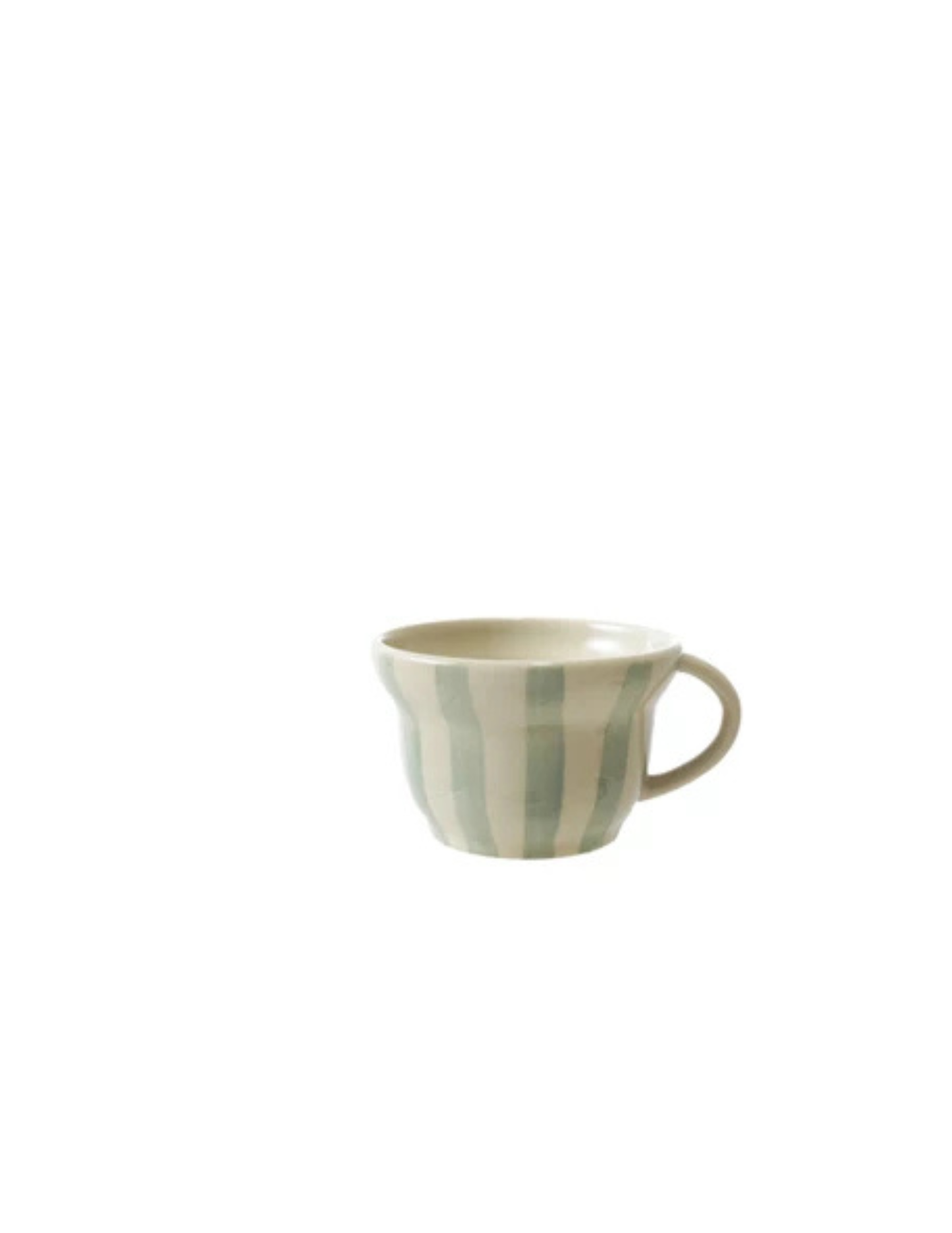 8 oz. Hand-Painted Stoneware Striped Mug, 4 Colors