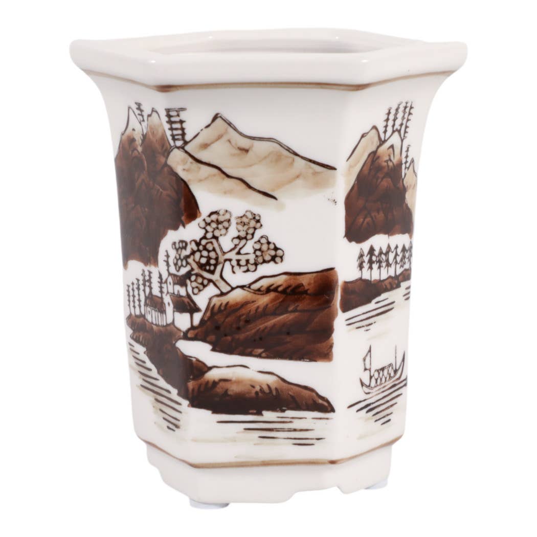 Scented Candle - Sage & Eucalyptus Brown Ceramic, 6 Oz