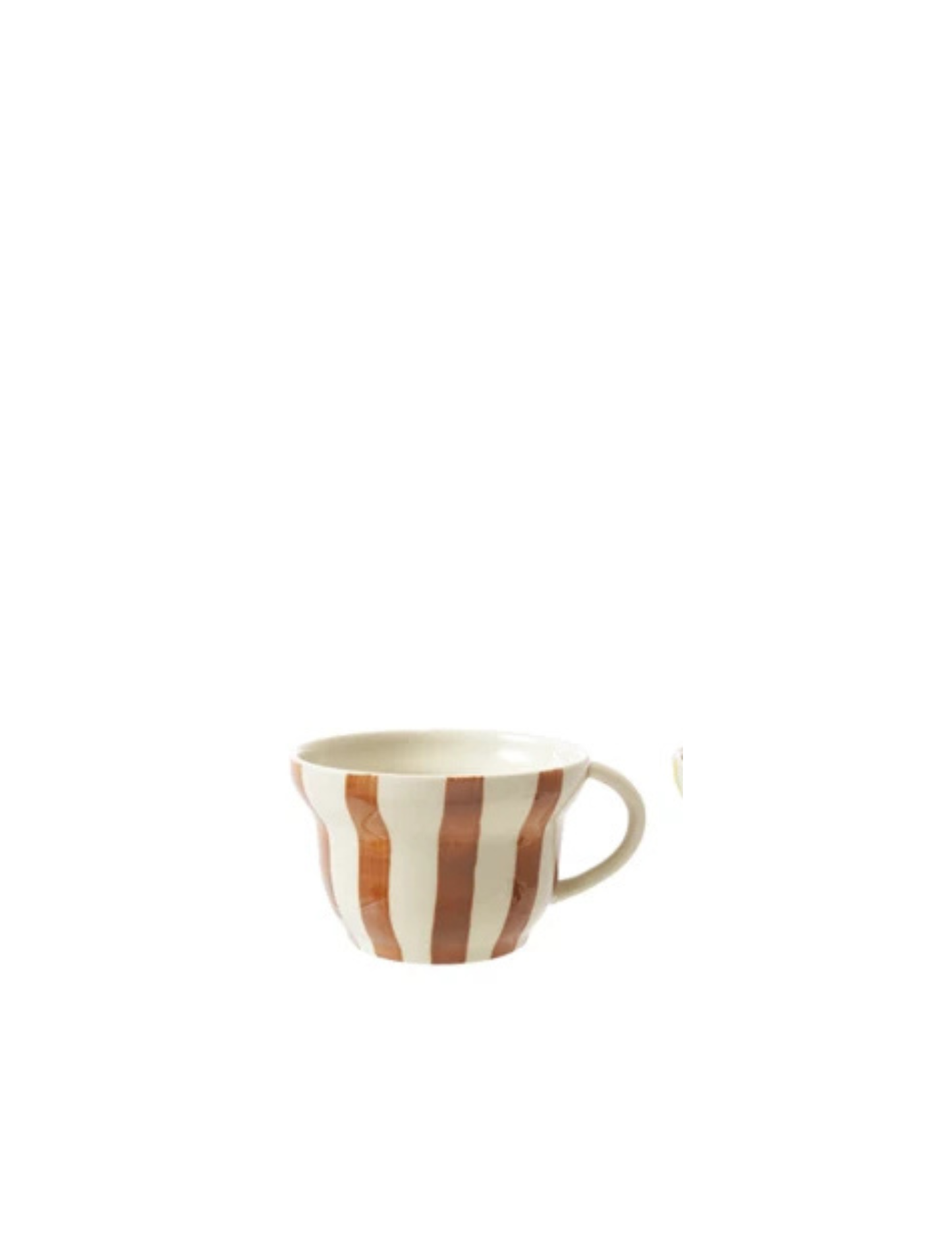 8 oz. Hand-Painted Stoneware Striped Mug, 4 Colors